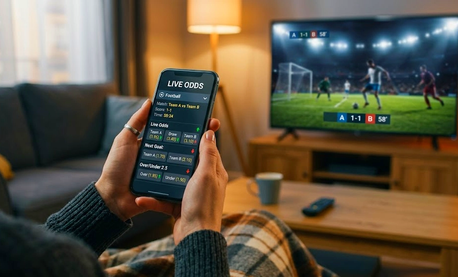 Sports betting 3d illustration laptop